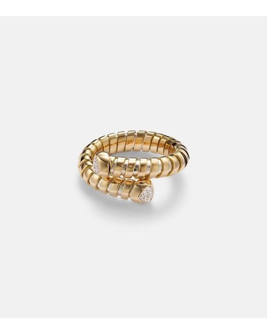 Marina B White Trisolina Bypass 18Kt Ring With Diamonds