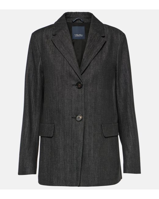 Blazer Murano en chambray Max Mara en coloris Black