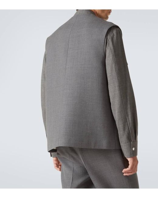 Jil Sander Gray Virgin Wool Vest for men