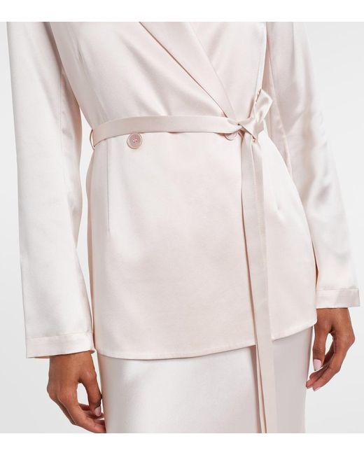Joseph Pink Joubert Silk Satin Blazer
