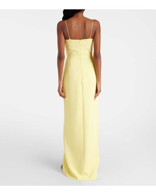David Koma Yellow Side-Slit Corset Gown