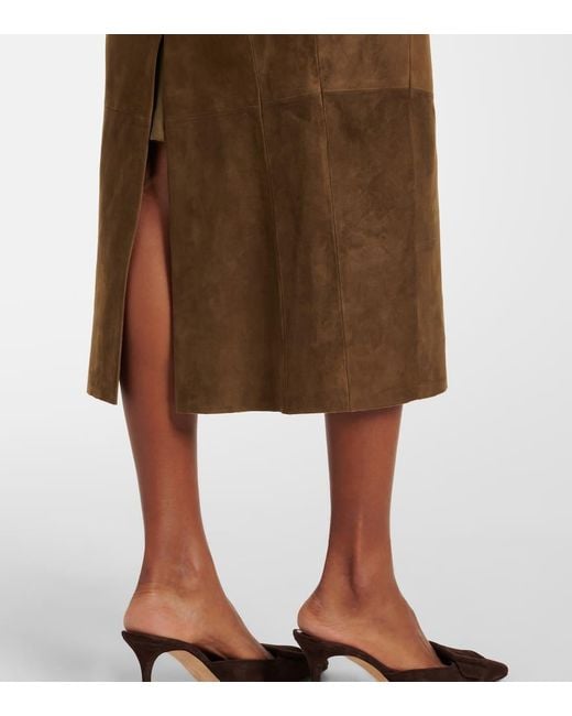 Vince Brown Suede Pencil Skirt