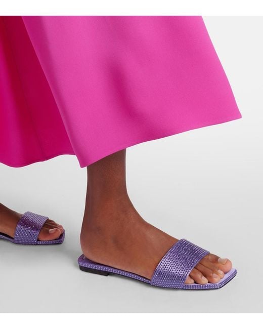 Jimmy Choo Purple Clovis Embellished Satin Mules
