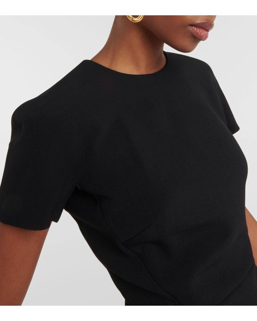Robe midi T-Shirt en crepe Victoria Beckham en coloris Black