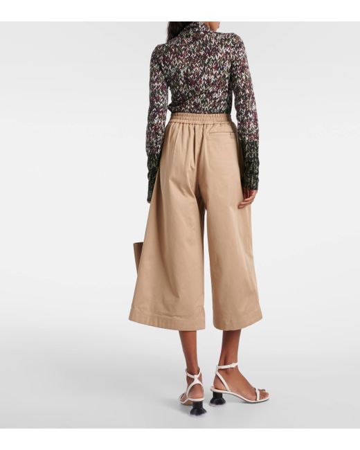 Loewe Natural Wrapped Cropped Wide-leg Trousers