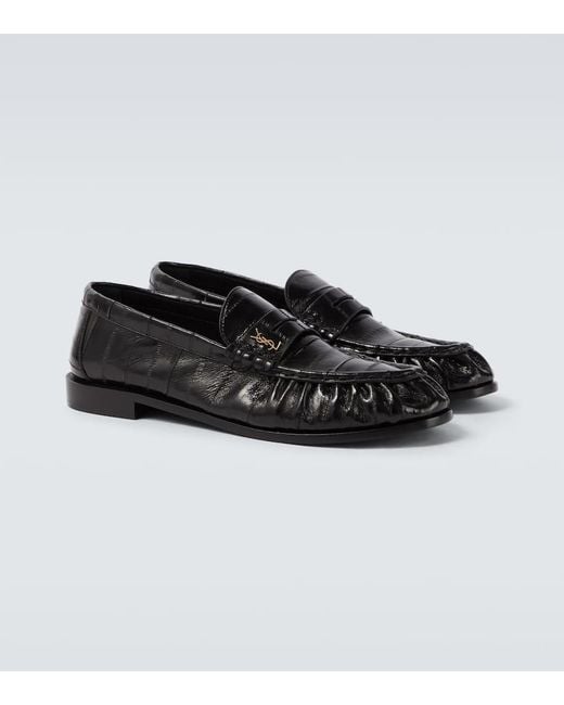 Saint Laurent Black Le Loafer Leather Penny Loafers for men