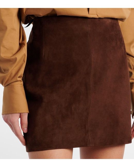 Nour Hammour Brown Remi Suede Miniskirt
