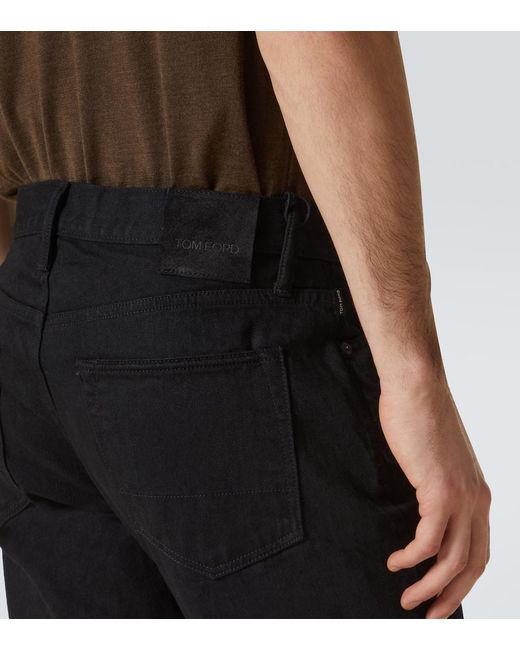 Tom Ford Black Logo Straight Jeans for men