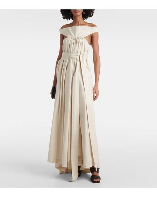 Rick Owens Natural Chalice Cutout Cotton Poplin Maxi Dress