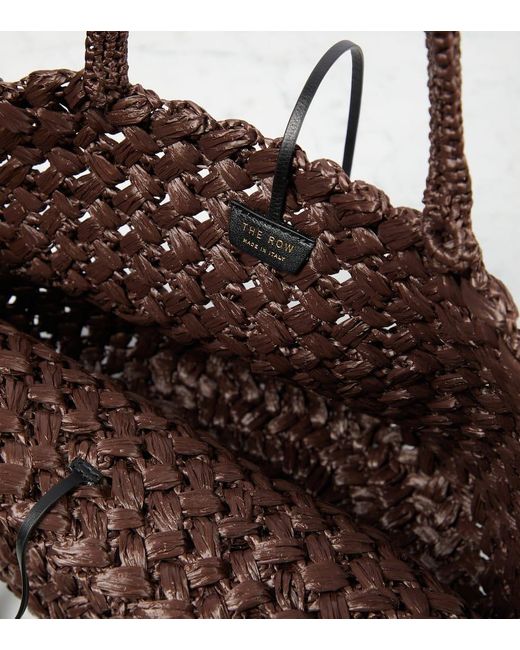 The Row Estelle Raffia Tote Bag in Brown | Lyst