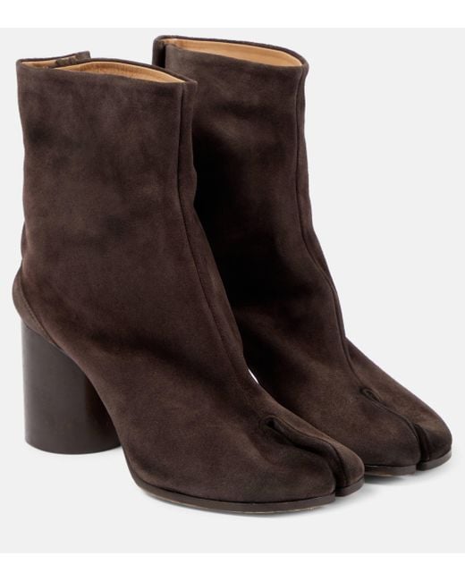 Maison Margiela Brown Tabi Suede Ankle Boots