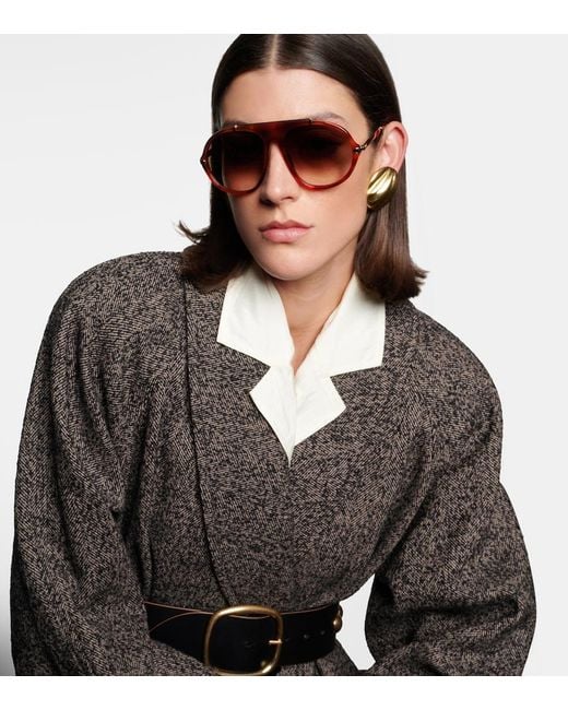 Chloé Brown Aly Aviator Sunglasses