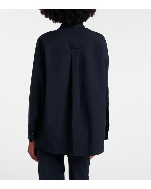 Dorothee Schumacher Blue Poplin Power Ii Cotton-Blend Poplin Shirt