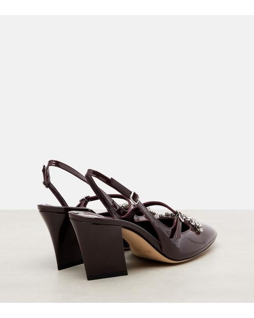 Jimmy Choo Brown Belinda 70 Patent Leather Slingback Pumps