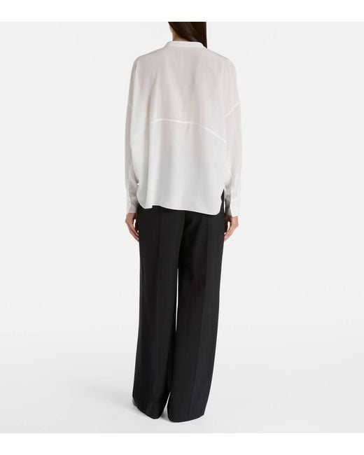 Blouse Monili En Soie Brunello Cucinelli en coloris White