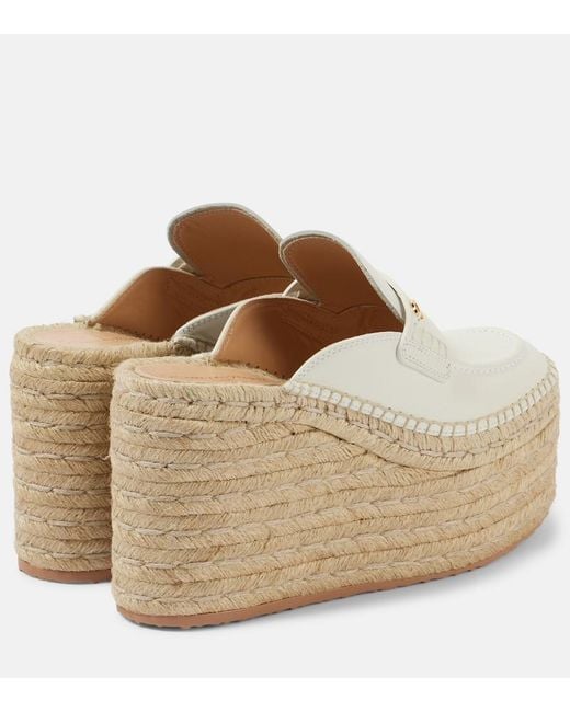 Gianvito Rossi White Leather Espadrille Wedges