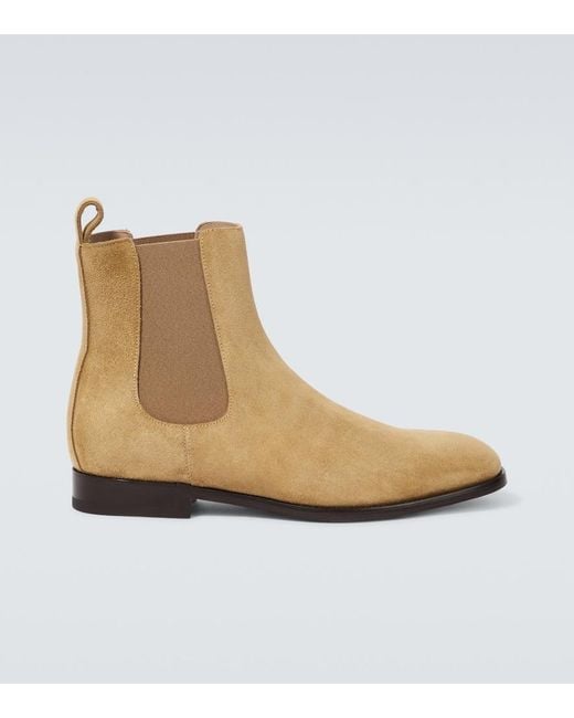 Manolo Blahnik Natural Delsa Suede Chelsea Boots for men