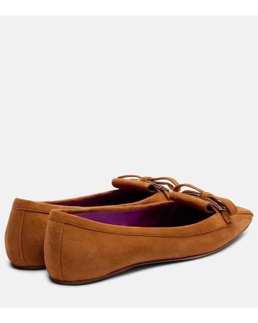 Roger Vivier Brown Virgule Suede Ballet Flats