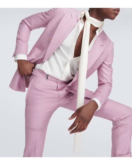 Tom Ford White Silk-Blend Scarf for men