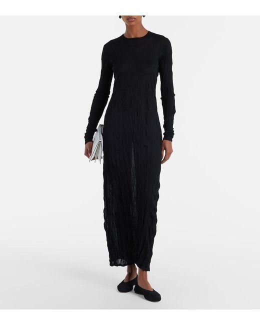 Totême Black Pleated Maxi Dress