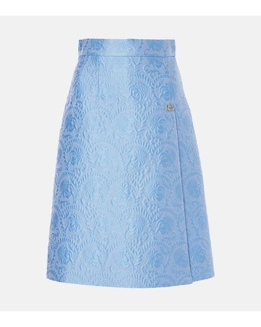 Dolce & Gabbana Blue Skirt With Logo
