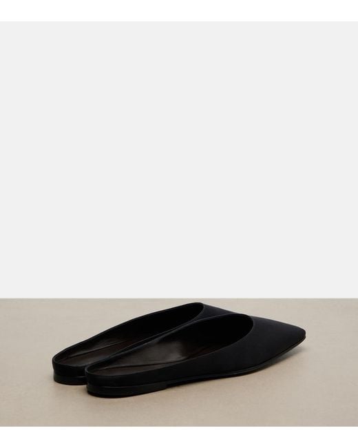 The Row Black June Satin Mules