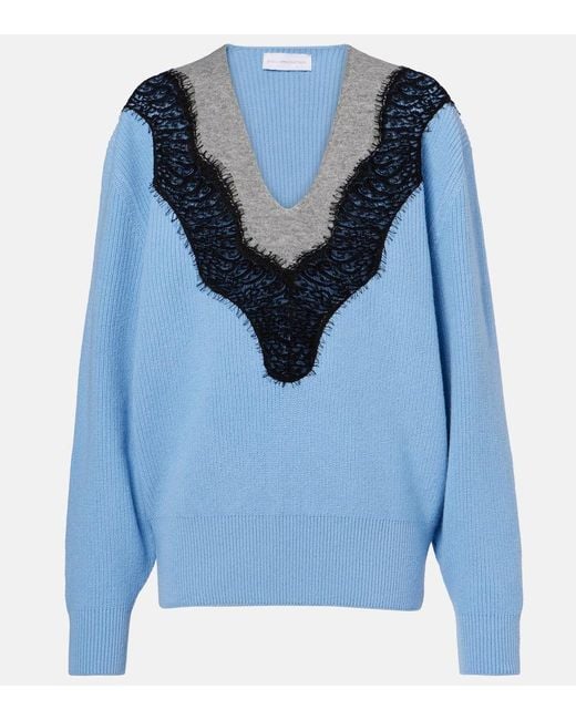 Stella McCartney Blue Miracle Lace Virgin Wool Sweater