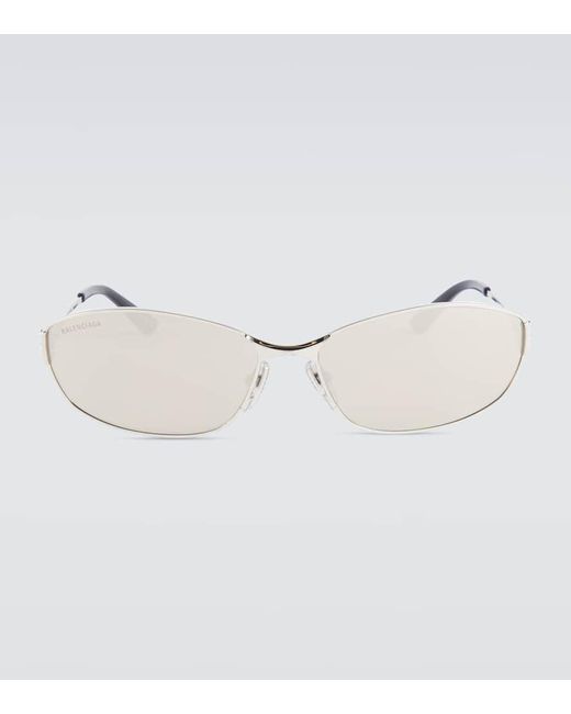 Balenciaga Ovale Sonnenbrille Mercury in Metallic für Herren
