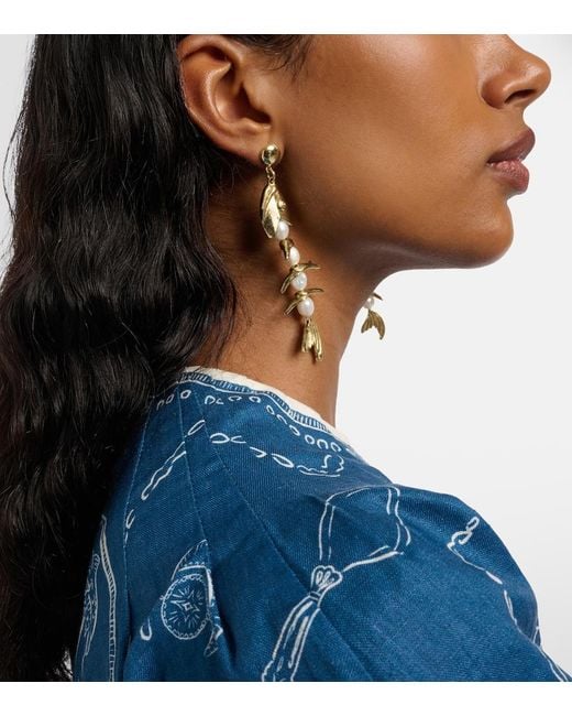 ALÉMAIS Metallic Calypso Embellished Drop Earrings