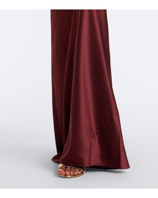The Sei Purple Draped One-Shoulder Silk Satin Gown