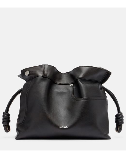 Loewe Black Flamenco Medium Leather Clutch
