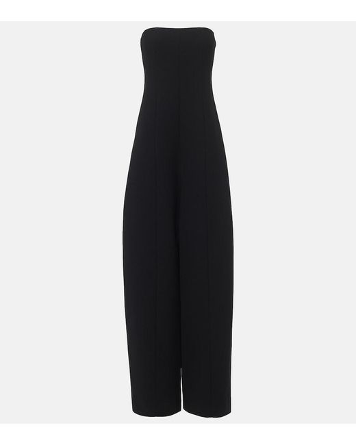 Khaite Black Lennex Corset Crepe Jumpsuit