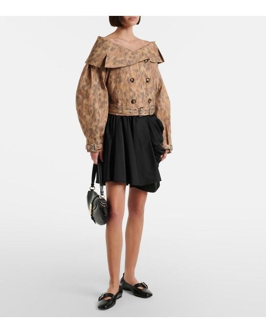 Ganni Brown Printed Cotton-Blend Jacket
