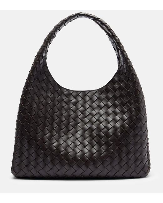 Bottega Veneta Black Campana Large Leather Shoulder Bag