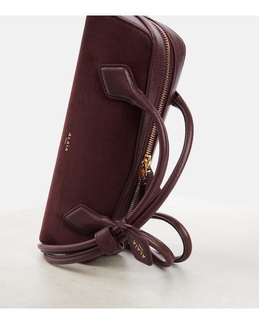 Alaïa Red Le Teckel Small Suede Shoulder Bag