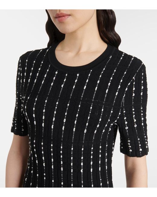 Joseph Black Ribbed-Knit Cotton-Blend Midi Dress