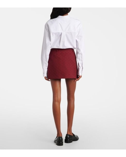 Gucci Red Original Gg Canvas Mini Skirt