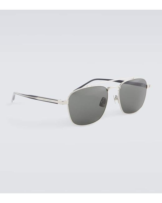 Saint Laurent Gray Sl 665 Aviator Sunglasses for men