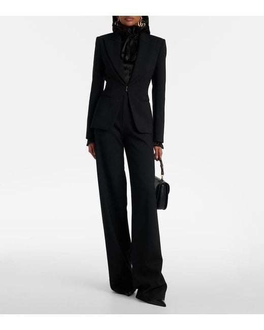 Gucci Black Wool-Blend Blazer