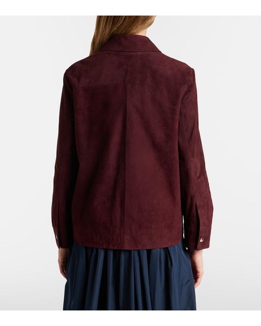 Max Mara Purple Suede Blouson Jacket