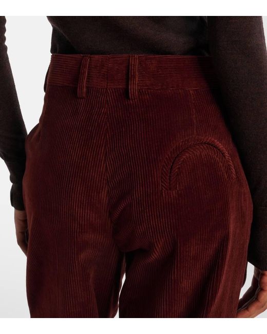 Blazé Milano Red Nana Cotton Corduroy Straight Pants