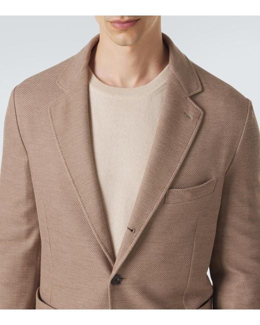 Brioni Natural Wool And Silk Blazer for men