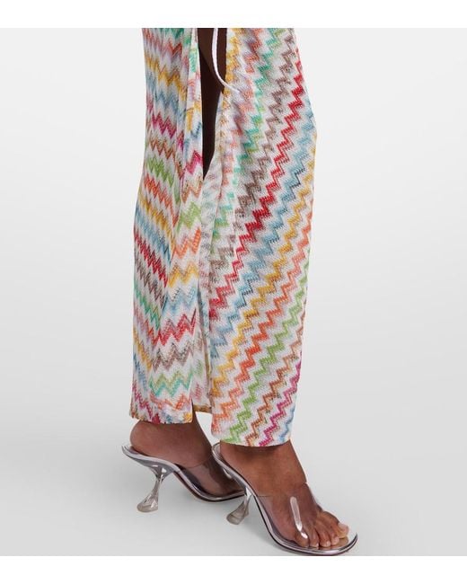 Missoni Metallic Zigzag Halterneck Lame Maxi Dress