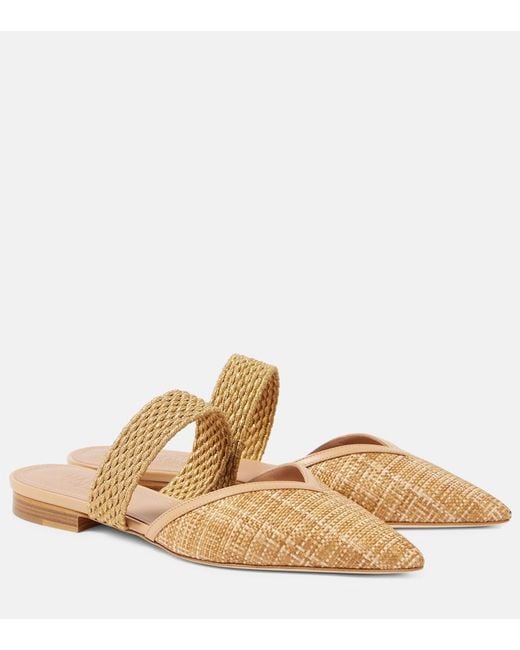 Malone Souliers Natural Manu Woven Mules