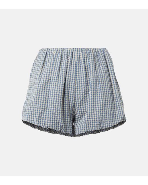 Short Aurelia En Coton A Carreaux Posse en coloris Blue