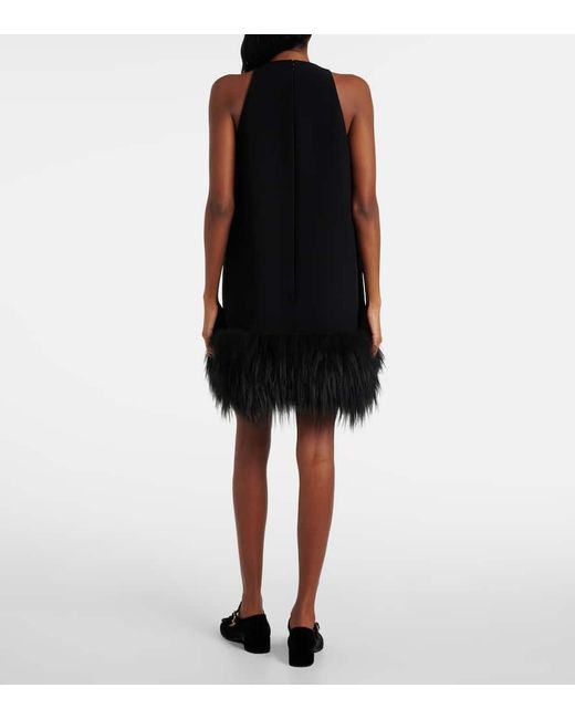Prada Black Minikleid Mit Federn