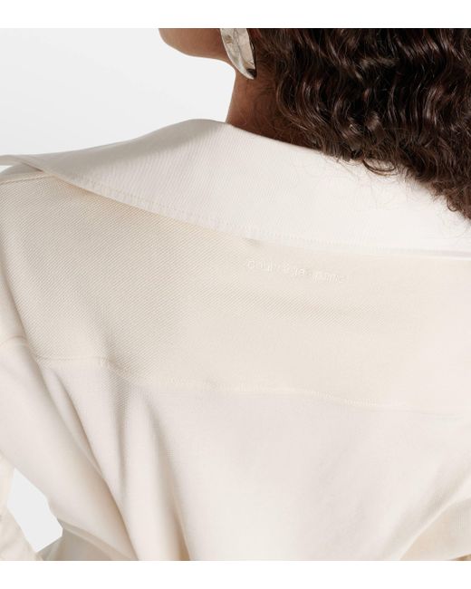 Robe asymetrique en coton melange Courreges en coloris White