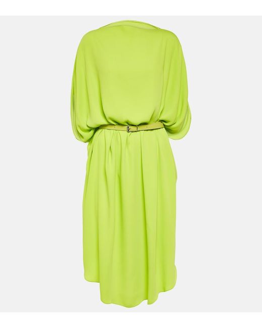 MM6 by Maison Margiela Green Belted Midi Dress