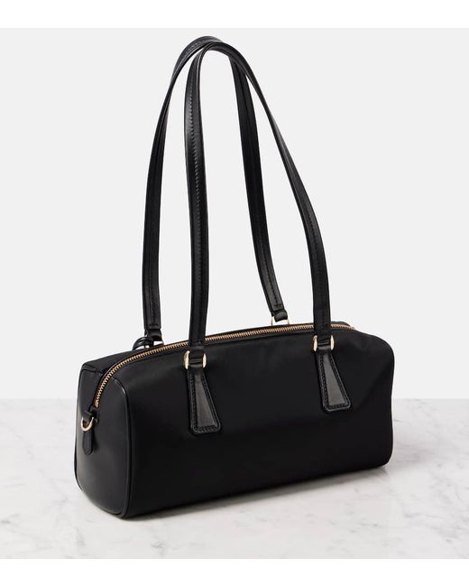 Prada Black Re-Nylon Medium Leather Tote Bag