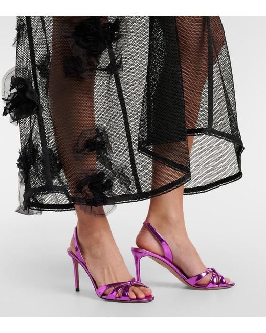 Aquazzura Pink Tati 85 Slingback Sandals